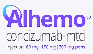 Logo for Alhemo® (concizumab-mtci) injection 60 mg, 150 mg, or 300 mg