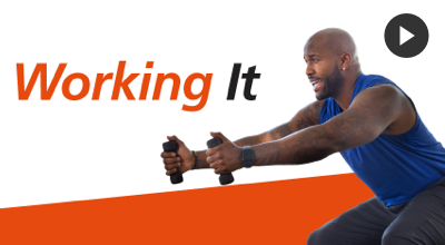 Video still of Dolvett Quince for H-Fit workout Working It.