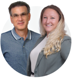 A pair of photos of Hemophilia Community Liaisons, smiling and looking at the camera.